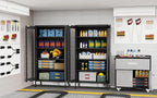 73 '' Metal Garage Storage Cabinet, 2 Doors and 4 Adjustable Shelves, mesh Door Design, can be Used to Store Tools, consumables, Books, etc., for Office, Home, Garage, Gym, School (Black)