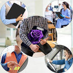 Clipboard with Storage,Office Supplies Nursing Clipboards Folder with Pen Holder Plastic Foldable Clip Board with Storage for Nurse Teacher,Purple Rose