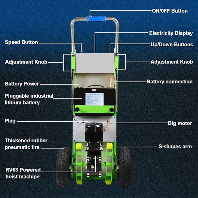Electric Stair Climbing Dolly, Heavy Duty Cart 880lbs Capacity 1200W Motorized Hand Truck with Foldable Design for Moving Furniture Fridge Appliance(Green)