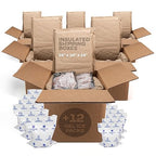 Insulated Thermal Shipping Boxes 14"x14"x14" with 2 Gel Ice Packs, Pack of 6 - USA-Made Cold Food Shipping Box with Absorb Condensation Thermal-Paper Liner - Frozen Food Shipping Kit by IDL Packaging