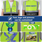 BeautyWill 10/20 Pack Custom Logo Safety Vest,Bulk High Visibility Class 2 Reflective Work Vests