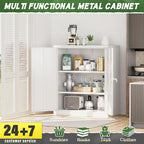 Greenvelly Metal Storage Cabinet with Doors and Shelves,Lockable Storage Cabinet for Office,36”White Metal Utility Cabinet Garage Cabinets, Lockable File Cabinet for Home Office, Garage, Kitchen, Shop