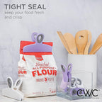 COOK WITH COLOR Bag Clips - Heavy Duty Chip Clip and Refrigerator Magnet Clips for Food Storage with Air Tight Seal Grip, Lavender, Pack of 8
