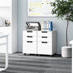 3 Drawer Vertical File Cabinets, Mobile Filling Cabinet with Lock for Legal/Letter Size, Pre-Built Office Storage File Cabinet with Wheels Under Desk - Fully Assembled