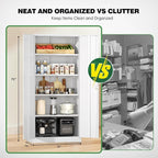 Greenvelly Metal Garage Storage Cabinet,Steel Lockable Storage Cabinet with 2 Doors and 4 Adjustable Shelves,Tall Metal Cabinet Locking File Cabinet for Office,Home, Garage, Gym, School