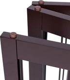 INTERNET'S BEST Dog Gate - Indoor Pet Safety Divider - Portable Free Standing Doggy Barrier for Stairs, Doorways, and Hallways - Tall Puppy Fence - No Drilling Needed - 3 Panel, 30 Inch - Espresso