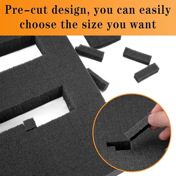 Sfcddtlg 8 Pieces Pick Apart Foam Insert- 2 Sizes Pick and Pluck Foam- Pluck Pre Cube Sheet Foam with Bottom Use for Board Game Box Cases Storage Drawer (16 Inch Long)