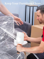 JARLINK 4 Pack Stretch Wrap, 5 Inches Shrink Wrap for Pallet Wrap, Moving Wrapping Plastic Roll, Industrial Strength Stretch Film up to 650% Stretch with Handles, 1000 Feet