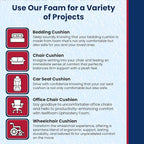 Isellfoam RaceCityFoam Upholstery Foam Cushion High Density 2" H x 22" W x 80" L (Ultra Firm) 50ILD High Density Upholstery Foam Cushion CertiPUR-US Certified Foam, Made in USA