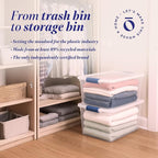 HOMZ 8-Pack Secure Latch, Clear Plastic Storage Organizer Bins, 31 Quart, Blue Latches - Stackable Container Boxes for Bedroom, Bathroom, Garage, and Office Organization