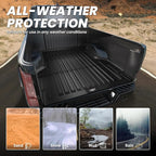 LASFIT 5.0ft Bed Mat for Ford Ranger 2023 2022 2021 2020 2019 Truck Bed TPE All Weather Protector Easy Clean Durable Bed Liner - Not Fit for Drop in Bedlienr