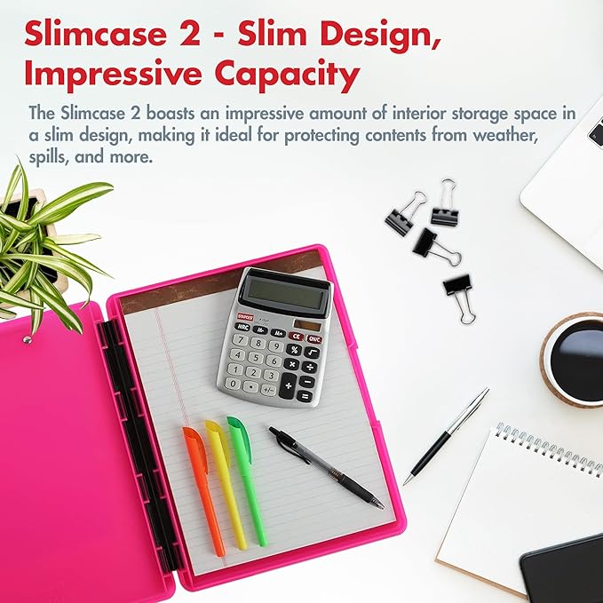 Dexas Slimcase 2 Plastic Clipboard with Storage and Side Opening