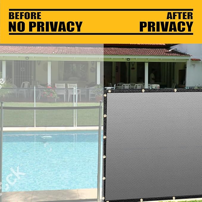 Customized 4' x 197' Beige Fence Privacy Screen,with Bindings & Grommets,Heavy Duty for Gardens Backyard Patio Tennis Court Pool Construction Project Outdoor Events,We Make Custom Sizes