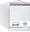 White Small Poly Bubble Mailers 5x10 inch #00 | Self Seal Padded Envelopes | Cushioned Bubble Mailer | Usable Size 5x9 | WaterProof Package | Lightweight mailing Shipping Bags | 250 Pack Bulk |