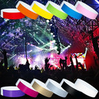 1200 Pcs Plastic Paper Wristbands for Events Neon Color Wrist Bands Concert Identification Wristbands Paper Bracelets Wristbands Party Hand Bands (Multicolor)