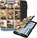 Clipboard with Storage Box & Pen Holder,Heavy Duty Clip Boards 8.5x11 for Nursing,High Capacity,School & Office Supplies,Mushroom Forest