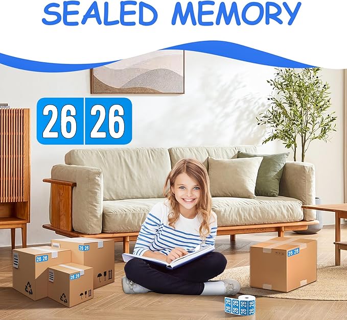 500 Pcs 2026 Year Stickers, Waterproof File Folder Labels, Self-Adhesive Rectangle Tabs for End Folders and Envelopes, Number Tabs, Office and Home Supplies (Blue)
