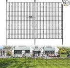 10 Panels No Dig Decorative Outdoor Garden Fence with Gate for Yard, 40 in(H) X 23.6 ft(L) Animal Barrier Fencing Rustproof Metal Wire Panel Border for Dog, Rabbits, and Patio Temporary Ground Stakes