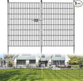 5 Panels No Dig Decorative Outdoor Garden Fence with Gate for Yard, 40 in(H) X 11.8 ft(L) Animal Barrier Fencing Rustproof Metal Wire Panel Border for Dog, Rabbits, and Patio Temporary Ground Stakes
