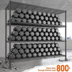 REIBII Storage Shelves 45.3''W Wire Shelving Unit 4 Tier Metal Shelves for Storage Rack Metal Shelving for Pantry Shelves Kitchen Steel Shelving, 45.3''W*63''H*17.7" D, 2 Pack