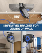 DEWENWILS Retractable Extension Cord Reel with 6 Grounded Outlets, 40FT Retractable Cord Reel, Twist-lock Stopper, 12/3C SJTOW, 15A Circuit Breaker, Heavy Duty Power Cord, ETL Listed