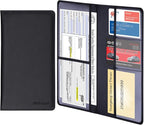 Wisdompro Car Document Holder Organiser, PU Leather Vehicle Insurance and Registration Holders Wallet Case for ID Card, Driving Licence, Key Contact Information Cards
