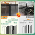 Retractable Baby Gates Extra Wide 150" (12.5 FT) x 34" Tall, Indoor/Outdoor Retractable Gate for Doorways, Stairs, Hallways, Decks, Garage,Black Retractable Dog Gate with Fiberglass Reinforcement Rods