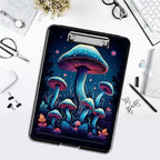 Clipboard with Storage,Office Supplies Nursing Clipboards Folder with Pen Holder Plastic Foldable Clip Board with Storage for Nurse Teacher,Colorful Mushroom