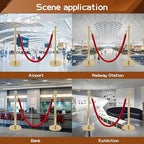 Red Carpet Ropes and Poles, Stanchions and Velvet Ropes, 5ft Stanchion Rope, Gold Stanchions Used for Hotel, Party, Wedding, Exhibition