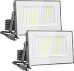 Onforu 200W Flood Lights Outdoor,19000lm Bright LED Work Light with Plug,6500K Daylight White LED Flood Lighting,IP66 Waterproof Security Yard Lights for Yard Garage Stadium 2 Pack