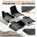 TripleAliners Truck Bed Mat & Floor Mats Front Rear Full Set Compatible with Toyota Tundra 2022-2024 2025 CrewMax Cab Accessories All Weather TPE Liners (5.5FT Truck Bed Mat+Floor Mats)