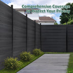 6ft x 6ft Outdoor Privacy Fence, Wind Resistant, Wood Plastic Composite Fence Panel with 2 Posts, Fencing for Yard, Backyard, Garden and Pool