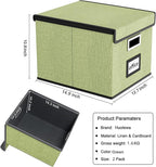 Huolewa File Organizer Boxes with Lids, Linen Hanging Filing & Storage Box with Plastic Slide for Office/Decor/Home, Universal Hanging Filing Organization Box for Letter/Legal Folder