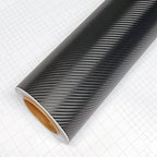 3D Carbon Fiber Film Twill Weave Vinyl Sheet Roll Wrap (48" X 60", Black)