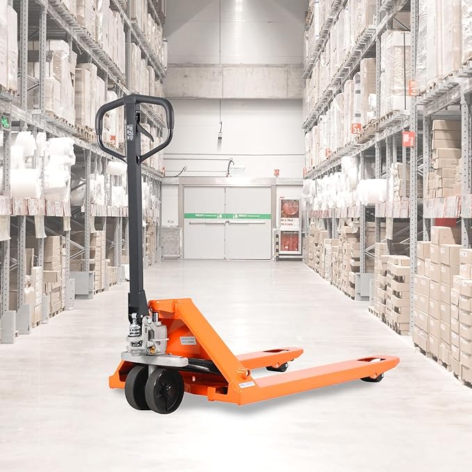 Tory Carrier Hand Pallet Jack 6600 lbs Capacity,Pallet Truck 48" Length x 27" Width Fork, Orange
