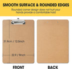 20 Pack Clipboards Bulk, Clipboards for Classroom, Letter Size (9 x 12.5 Inch) Wooden Clipboard, Hardboard Office Clipboard, Classroom Supplies