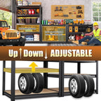 2 Pack Garage Shelving Heavy Duty Storage Shelves 3000LBS Adjustable Garage Shelves 5 Tier Metal Shelving Unit Utility Rack Shelf for Storage Kitchen Warehouse Pantry, 72 "H x 45.7 "W x 20" D