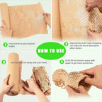 Honeycomb Packing Paper, MINHAO 15"x165' Eco Friendly Packing Paper for Moving Recyclable Honeycomb Paper Moving Supplies Bubble Paper Wrapping Protective Roll, With 36 Fragile Sticker Labels