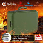 DocSafe 5200°F Document Organizer with Lock,Upgraded Heat Insulated Fireproof＆Waterproof Box 8 Layers File Organizer,Portable Home Travel Safe Storage for Important Documents, Files,Green (Soft)