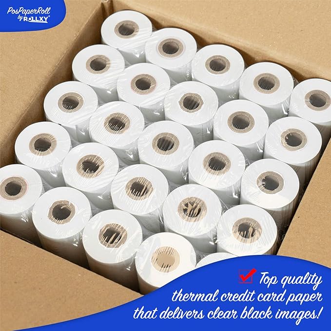 50 Rolls of Thermal Paper 2 1/4'' by 70' Verifone VX520 First Data FD400 Nurit 8000 8020 STP103 (48gm)