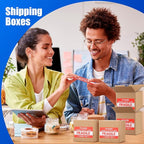 TaoBary 50 Set 4 x 4 x 4 Shipping Boxes for Small Business with Bubble Cushioning Wrap Fragile Packing Label Stickers Candle Small Mail Box Corrugated for Electronics Mug Gift Christmas