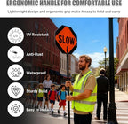 Stop Slow Sign with 66" Adjustable Handle, 18x18 Inch Double Sided Reflective Traffic Stop/Slow Paddle Sign with Telescopic Handle, Lightweight Construction Aluminum Traffic Signs for Road Safety