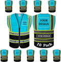 BeautyWill Custom Logo Safety Vest Class2 High Visibility Reflective Vest Breathable Construction Vest