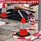 OrangeStar 8 Pack 12" Orange Traffic Safety Cones, PVC Parking Construction Cones w/Reflective Collar, Heavy Duty Base for Driving Practice, Parking Lots and Roadwork