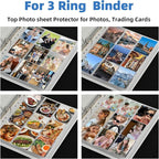 9 Pocket Card Sleeves, Holds 900 Cards, Trading Card Binder Sleeves, 3 Ring 9 Pocket Pages for Sports Cards, Coupons, Game Cards, 50 Pack