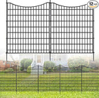 12 Panels No Dig Decorative Garden Fence, 33 in(H) X 27 ft(L) Garden Fencing Animal Barrier, Dogs Rabbits Pets Blocker, Rustproof Metal Decorative Fences for Yard, Outdoor, Patio
