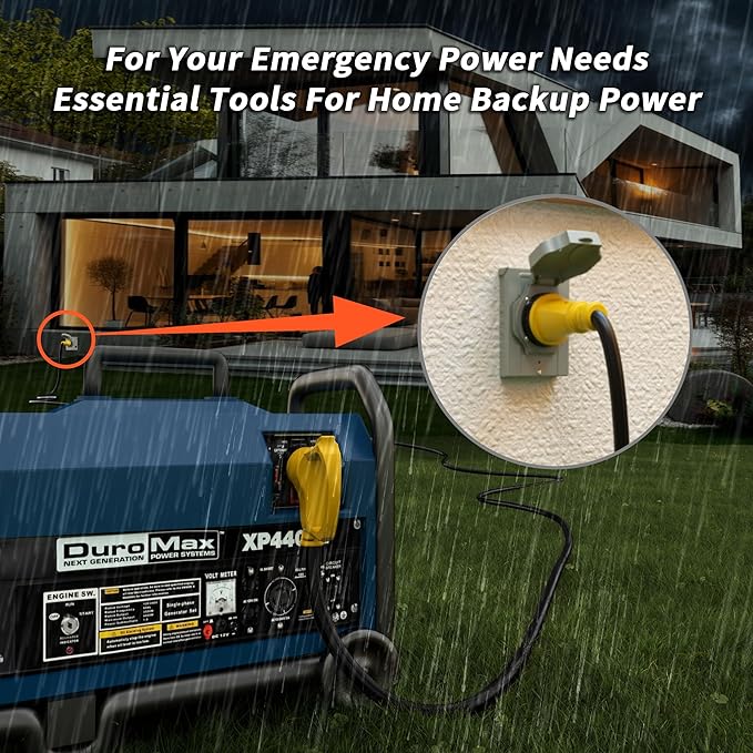 50 Amp Generator Cord, 50FT 50 Amp RV Extension Cord with Twist Lock, Generator Cable 50A 4 Prong Yellow, NEMA 14-50P/SS2-50R Heavy Duty STW Wire for RV Camper & House