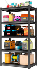 63" H Storage Shelves 2000LBS Metal Shelving Unit 4 Tier Garage Shelving Heavy Duty Adjustable Steel Shelf for Kitchen Warehouse Pantry Basement,63" H x 32" W x 15.7" D, Black