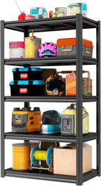63" H Storage Shelves 2000LBS Metal Shelving Unit 4 Tier Garage Shelving Heavy Duty Adjustable Steel Shelf for Kitchen Warehouse Pantry Basement,63" H x 32" W x 15.7" D, Black