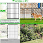 No Dig Decorative Garden Fence with Gate Rustproof Metal Fence Panels, 40in(H) x 27Ft(L) Garden Fencing for Yard 10 Panels Animal Barrier Fence for Dogs, Rabbit, Patio